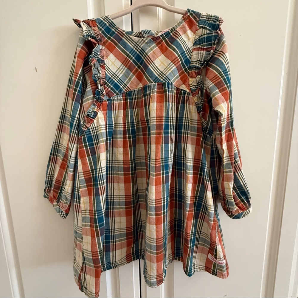 RuffleButts Plaid Ruffle Dress - Girls Size 6
